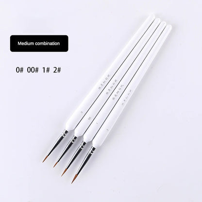 4/5/10pcs Miniature Hook Line Pen Art Painting Brushes Weasel Hair Paint Brush Gouache Watercolor Oil Paint Artists Hand Painted Beauty World Shop