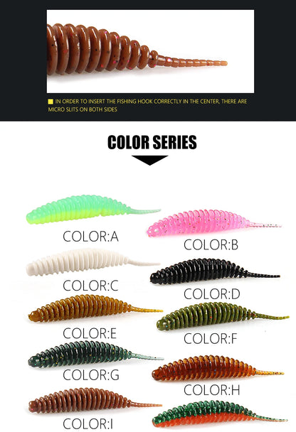 2023 Supercontinent worm bait soft bait Tanta 49mm 65mm fishing lures Pesca carp fishing bass lure Isca artificial PVA Beauty World Shop