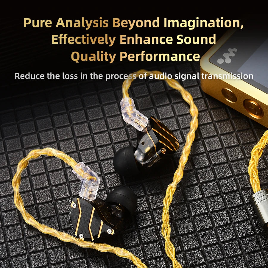 QKZ T1 Earphone Cable QDC Type Copper Silver-plated Upgrade Cable 3.5mm Wired Headphones For KZ ZSN PRO ZS10 pro EDX TRN CCA