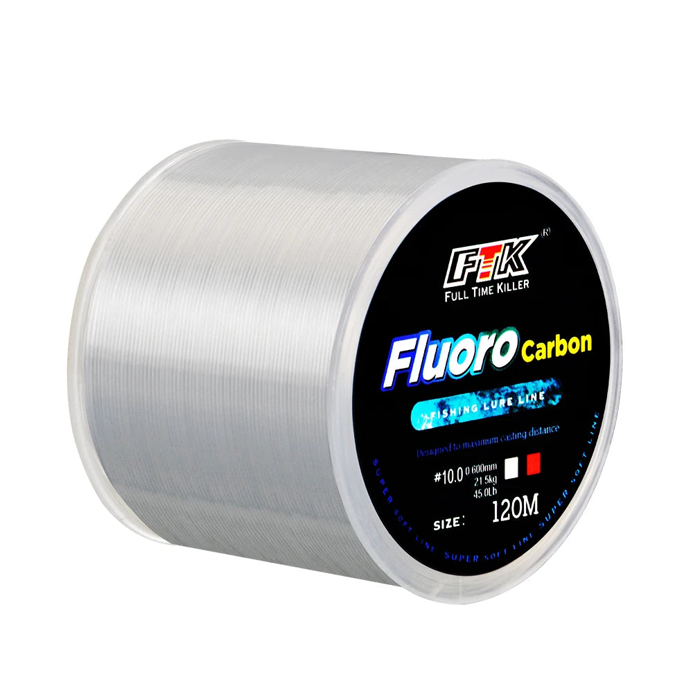 120M Fluorocarbon Coating Fishing Line 0.20mm-0.60mm 7.15LB-45LB Carbon Fiber Leader Line Fishing Lure Wire Sinking Line Japan Beauty World Shop