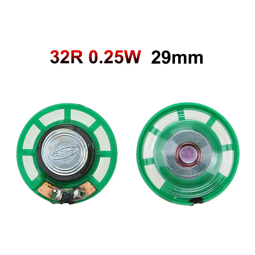 JCD 2PCS 8 Ohm 0.25W 0.5W 16/32Ohm Horn Loudspeaker 8R 16R 32R 20mm 21mm 23mm 27mm 29mm 36mm 40mm Diameter Loud Speaker