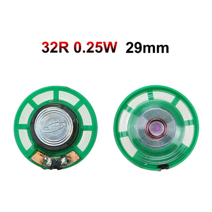 JCD 2PCS 8 Ohm 0.25W 0.5W 16/32Ohm Horn Loudspeaker 8R 16R 32R 20mm 21mm 23mm 27mm 29mm 36mm 40mm Diameter Loud Speaker