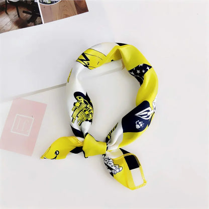Square Scarf Hair Tie Band For Business Party Women Elegant Small Vintage Skinny Retro Head Neck Silk Satin Scarf Beauty World Shop