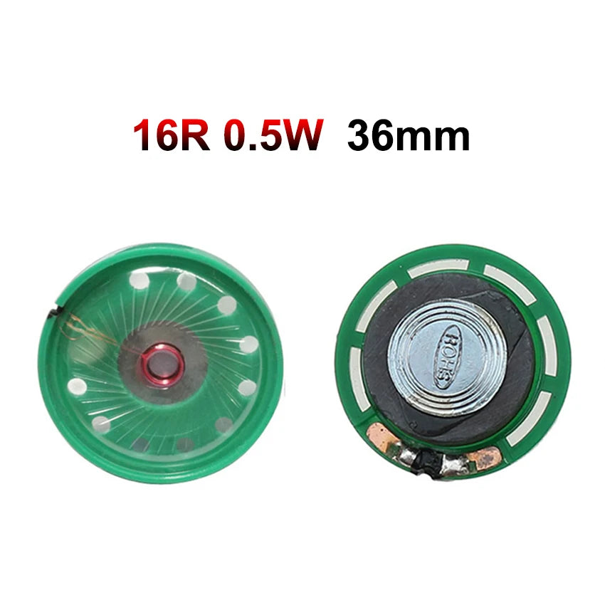 JCD 2PCS 8 Ohm 0.25W 0.5W 16/32Ohm Horn Loudspeaker 8R 16R 32R 20mm 21mm 23mm 27mm 29mm 36mm 40mm Diameter Loud Speaker