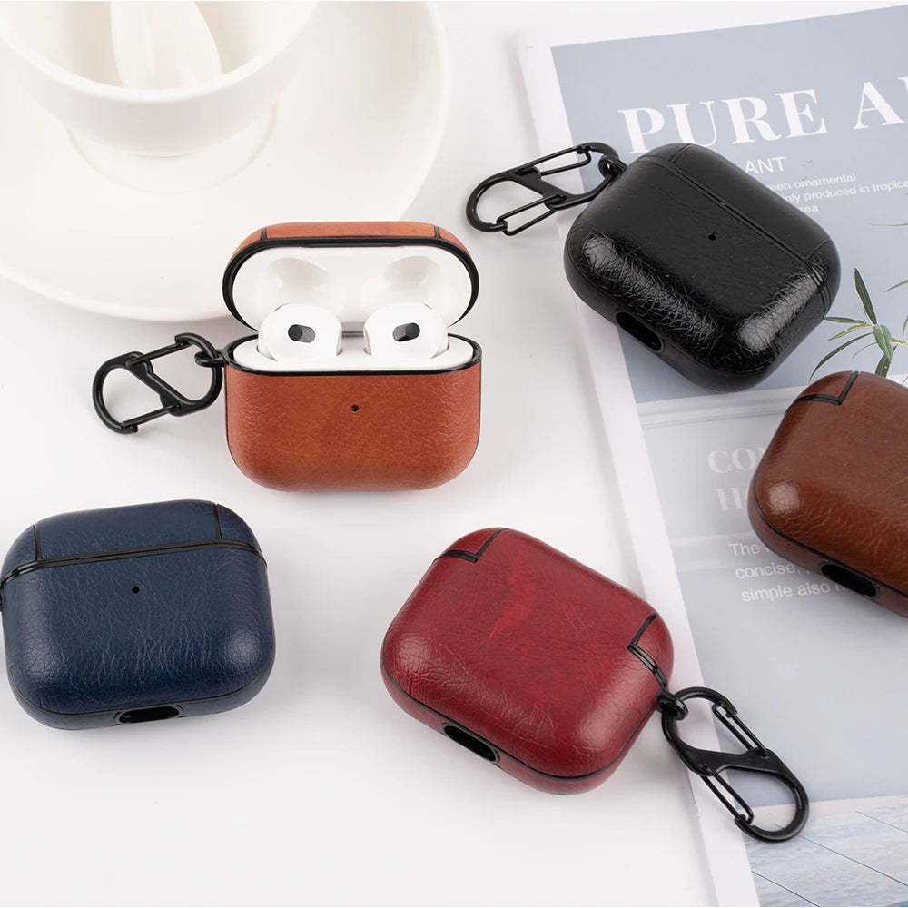 Leather PU Earphone Cover For AirPods Pro 3 2025 Case For AirPods Pro 2 2nd Pro2 Cases For AirPods 4 3 2 1 Funda Headphone Coque