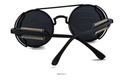 Classic Gothic Steampunk Sunglasses Luxury Brand Designer High Quality Men and Women Retro Round Pc Frame Sunglasses Beauty World Shop