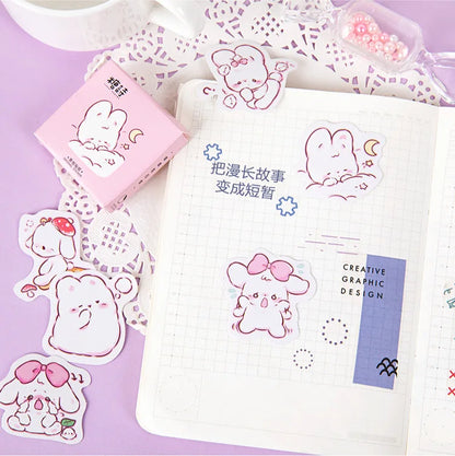 45 pcs/box Cute rabbit daily Kawaii Decoration Stickers Planner Scrapbooking Stationery Korean Diary Stickers Beauty World Shop