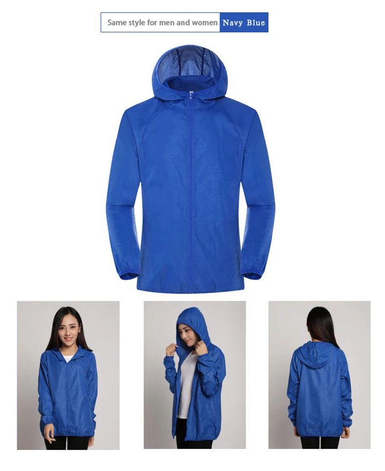 LNGXO Hiking Waterproof Jacket Women Men Camping Running Sun-Protective Windbreaker Quick Dry Outdoor Sport Rain Coat Unisex Beauty World Shop