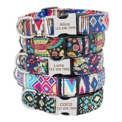 Adjustable Nylon Dog Collar Personalized Dogs Cat ID Collars With Engraved Name Buckle Anti-lost for Small Medium Large Dogs Beauty World Shop