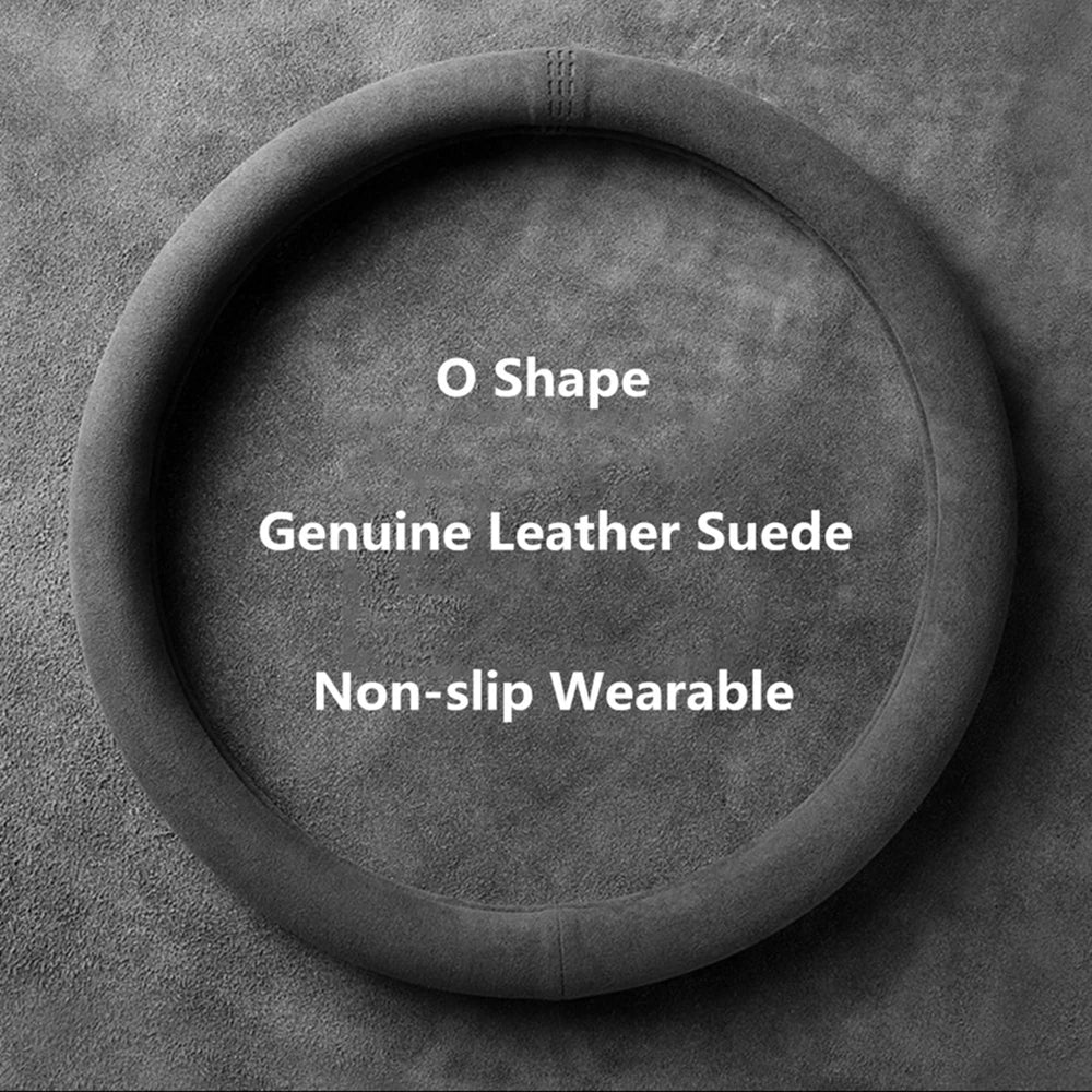 38cm Suede Leather Car Steering Wheel Cover Wear-Resistant For BMW E90 F01 F06 F10 F15 F16 F20 F21 F25 F26 F30 F32 F82 M3 G20 X5 Beauty World Shop