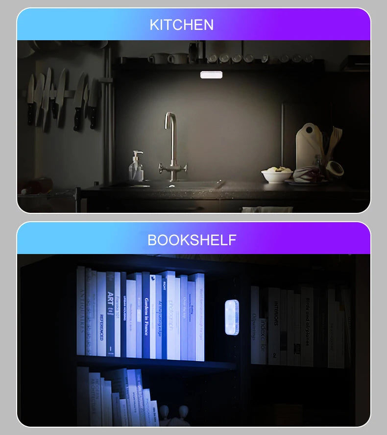 LED Touch Light Mini Wireless Car Interior Lighting Auto Roof Ceiling Reading Lamp for Door Foot Trunk Storage Box USB Charging Beauty World Shop