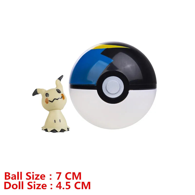 Pokemon Pokeball With Cartoons Movie Anime Figure Pikachu Charmander Eevee Squirtle Vulpix Quality Pet Action Model Toys Gifts Beauty World Shop