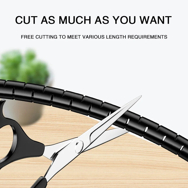 2M 16/10mm Flexible Spiral Cable Wire Protector Cable Organizer Computer Cord Protective Tube Clip Organizer Management Tools Beauty Fashion