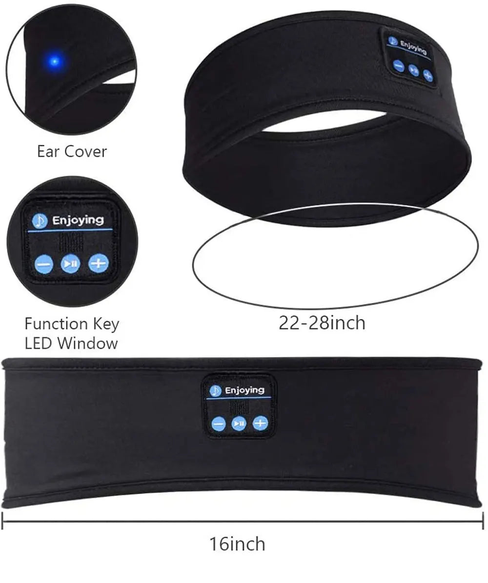 Sleep Eye Mask with Bluetooth 5.0 Headphones Soft Elastic Comfortable Headband ASMR Sleeping  Band 10H Music Beauty World Shop