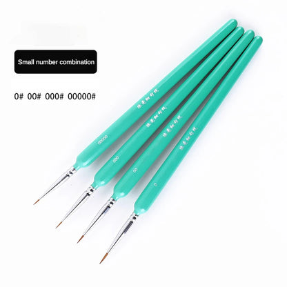 4/5/10pcs Miniature Hook Line Pen Art Painting Brushes Weasel Hair Paint Brush Gouache Watercolor Oil Paint Artists Hand Painted Beauty World Shop