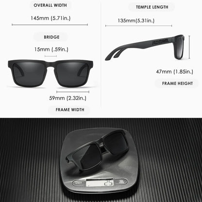 KDEAM Men's Polarized Sunglasses Square Casual Outdoors Sun Glasses Women Unisex Sunglass For Couple With Zipper Case Beauty World Shop