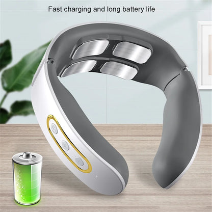 Electric Neck and Shoulder Pulse Massager 6 Mode 9 Levels Adjustable Cervical Vertebra Relax Pain Relief Kneading Machine Beauty World Shop