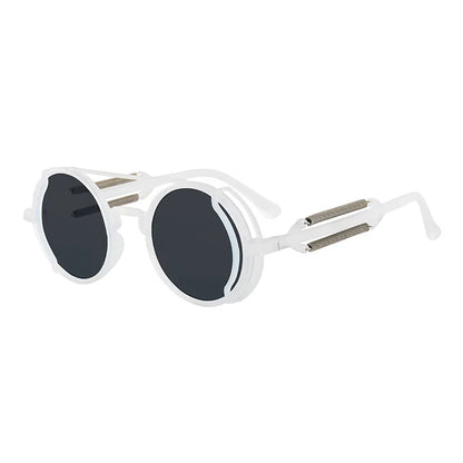 Classic Gothic Steampunk Sunglasses Luxury Brand Designer High Quality Men and Women Retro Round Pc Frame Sunglasses Beauty World Shop