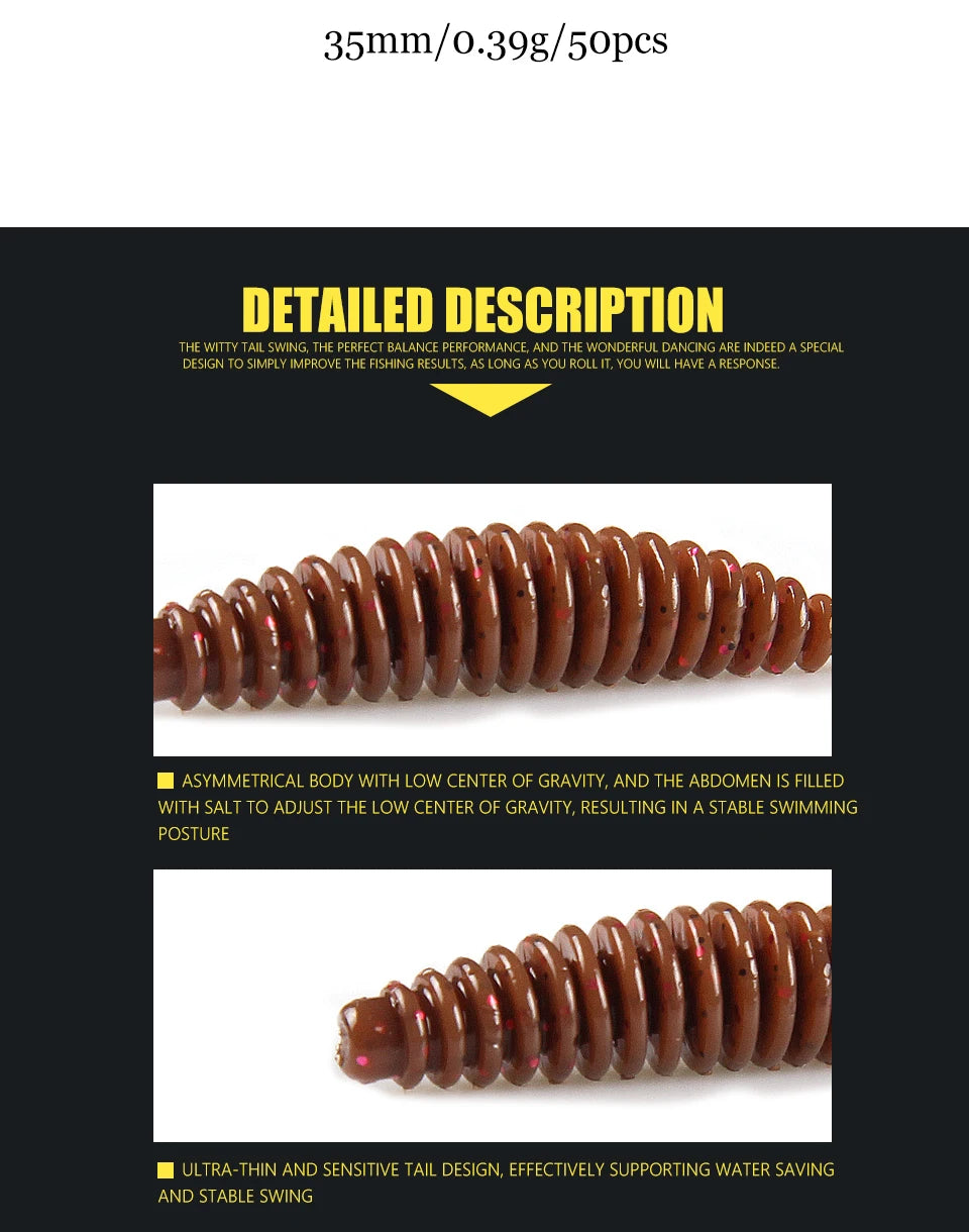 2023 Supercontinent worm bait soft bait Tanta 49mm 65mm fishing lures Pesca carp fishing bass lure Isca artificial PVA Beauty World Shop