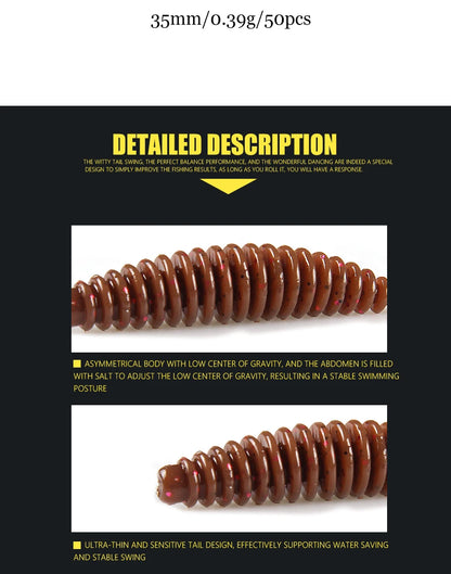 2023 Supercontinent worm bait soft bait Tanta 49mm 65mm fishing lures Pesca carp fishing bass lure Isca artificial PVA Beauty World Shop