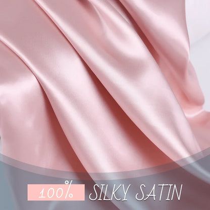 JuwenSilk silky stain pillowcase silky pillowcase natural silk pillowcase mulberry silk pillow case standard queen k Beauty World Shop
