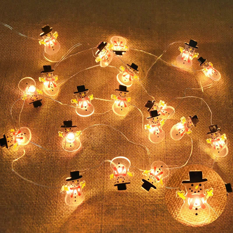 2M 20LED Santa Claus Snowflake LED Light String Christmas Decoration For Home Xmas Tree Ornament 2025 Navidad Kids Gift New Year Beauty World Shop