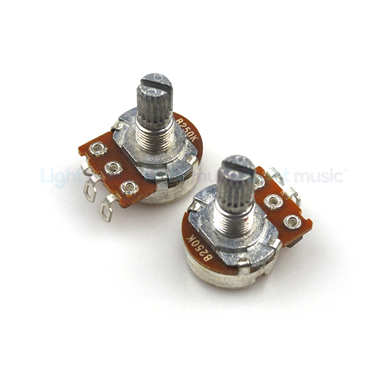 2pcs A500K B500K A250K B250K Potentiometer Splined Small Pot Electric Guitar Bass Effect Amp Tone Volume 15mm 18mm Shaft Parts Beauty World Shop