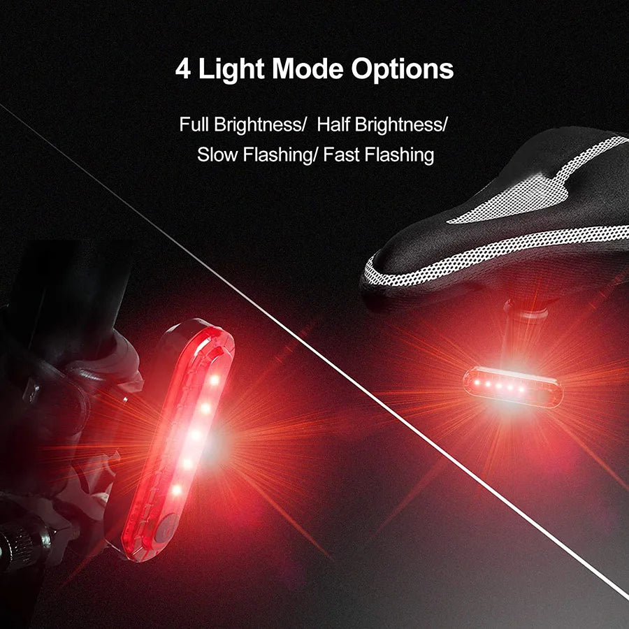 Bicycle Rear Lights USB Rechargeable Bike Tail Light Cycling Taillights Flashing 4 Modes for Night Riding Bike Light Back Lamp Beauty World Shop