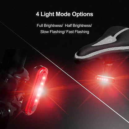 Bicycle Rear Lights USB Rechargeable Bike Tail Light Cycling Taillights Flashing 4 Modes for Night Riding Bike Light Back Lamp Beauty World Shop