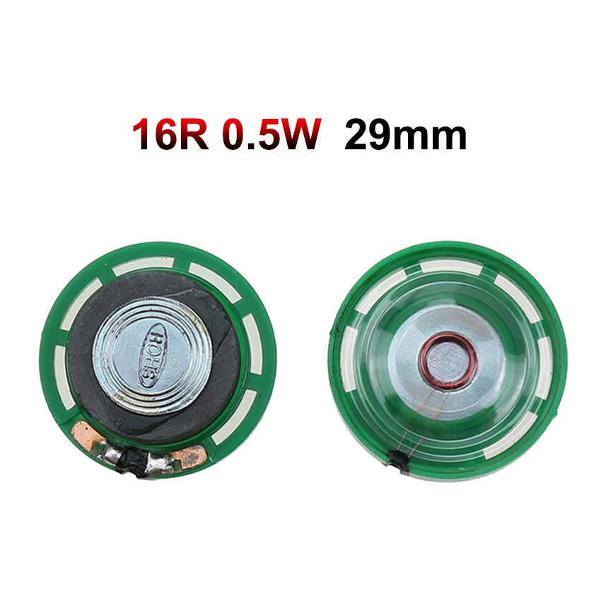 JCD 2PCS 8 Ohm 0.25W 0.5W 16/32Ohm Horn Loudspeaker 8R 16R 32R 20mm 21mm 23mm 27mm 29mm 36mm 40mm Diameter Loud Speaker