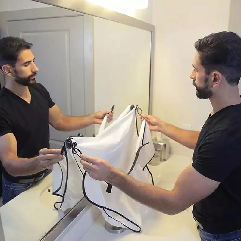 Male Shaving Apron Beard Catcher Cape Care Bib Face Shaved Hair Adult Bibs Shaver Cleaning Hairdresser Gift for Man Clean Apron Beauty World Shop