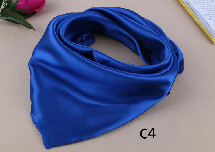 WZCX 60*60cm Women Solid Color Silk Scarf Spring Autumn Fashion New Simple Square Scarfs For Ladies Female Scarf Beauty World Shop