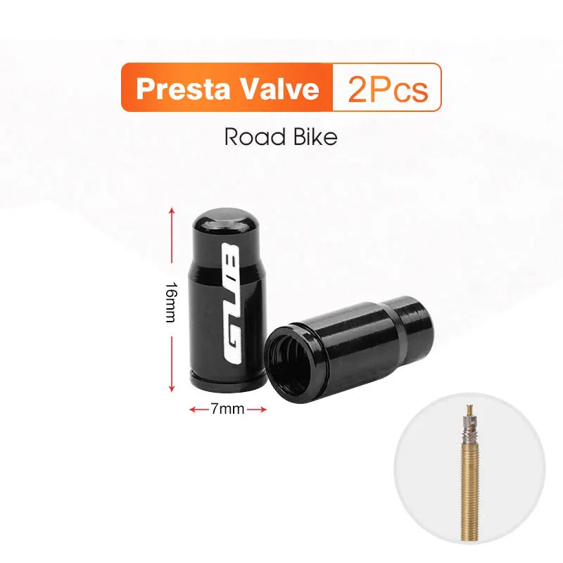 2pcs GUB Aluminum CNC Bicycle Tire Valve Cap MTB Road Bike Tube Tyre Gas Nozzle Cover for AV FV Schrader Presta Valve Dustproof Beauty World Shop