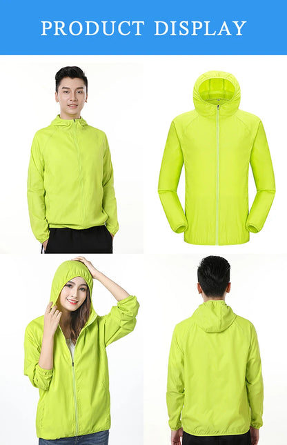 LNGXO Hiking Waterproof Jacket Women Men Camping Running Sun-Protective Windbreaker Quick Dry Outdoor Sport Rain Coat Unisex Beauty World Shop