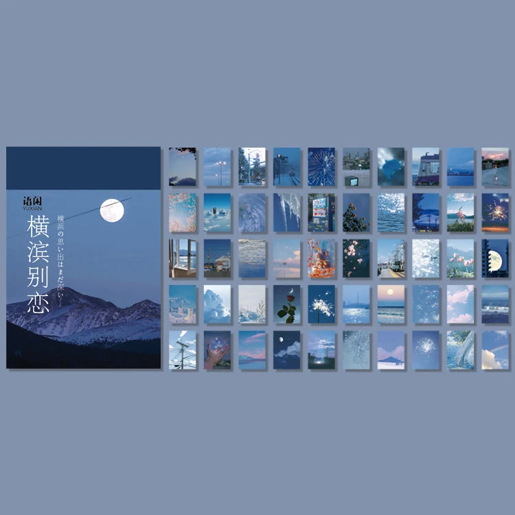 Yoofun 50 Sheets Natural Scenery&Art Paintings Stationery Stickers Book Aesthetic Landscape Cute Scrapbooking Planner Journaling Beauty World Shop