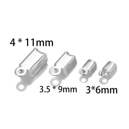200pcs/lot Cove Clasps Cord End Caps String Ribbon Leather Clip Tip Fold Crimp Bead Connectors For Jewelry Making DIY Supplies Beauty World Shop
