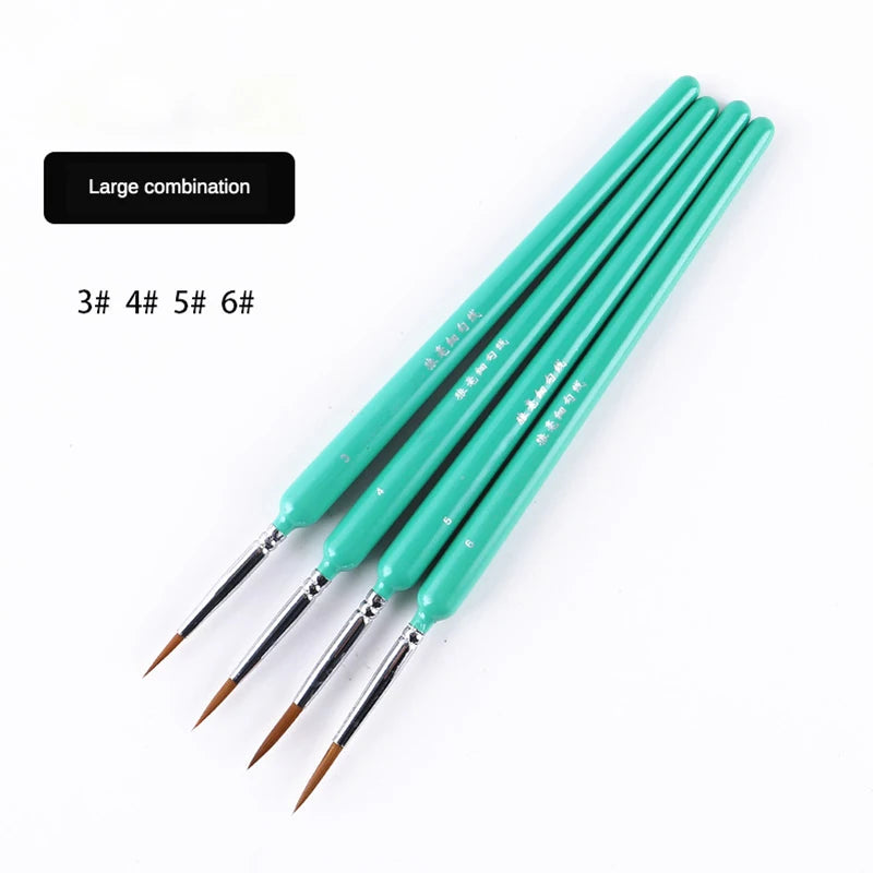 4/5/10pcs Miniature Hook Line Pen Art Painting Brushes Weasel Hair Paint Brush Gouache Watercolor Oil Paint Artists Hand Painted Beauty World Shop