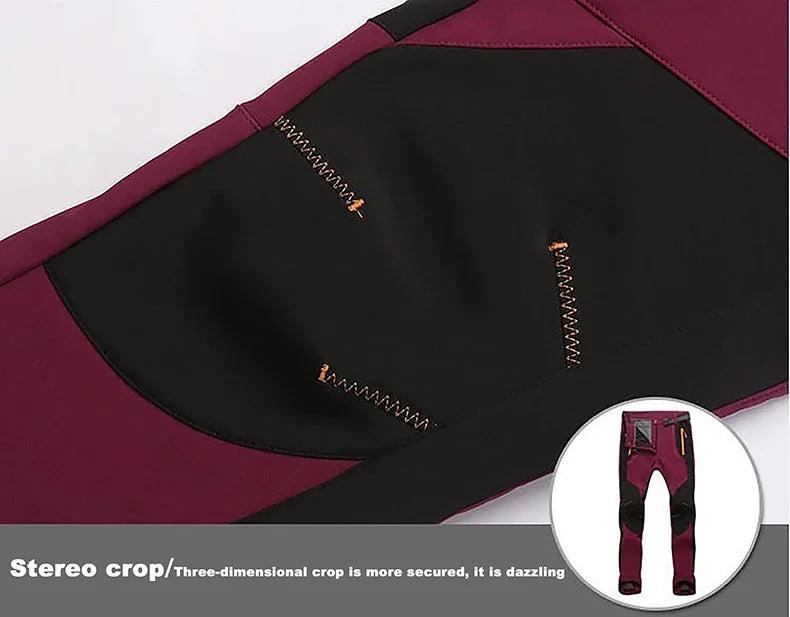 LNGXO Thick Warm Fleece Hiking Pants Men Winter Waterproof Windproof Outdoor Soft Shell Rain Trousers Trekking Camping Ski Pants Beauty World Shop