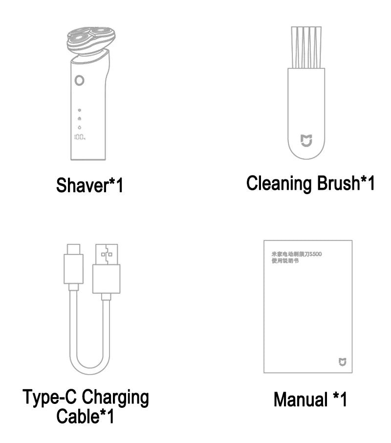 MIJIA S500 Electric Shaver Clipper Triple Blade Trimmer For Men Dry Wet Shaving Washable Beard Hair Cutting Machine Razor Beauty World Shop