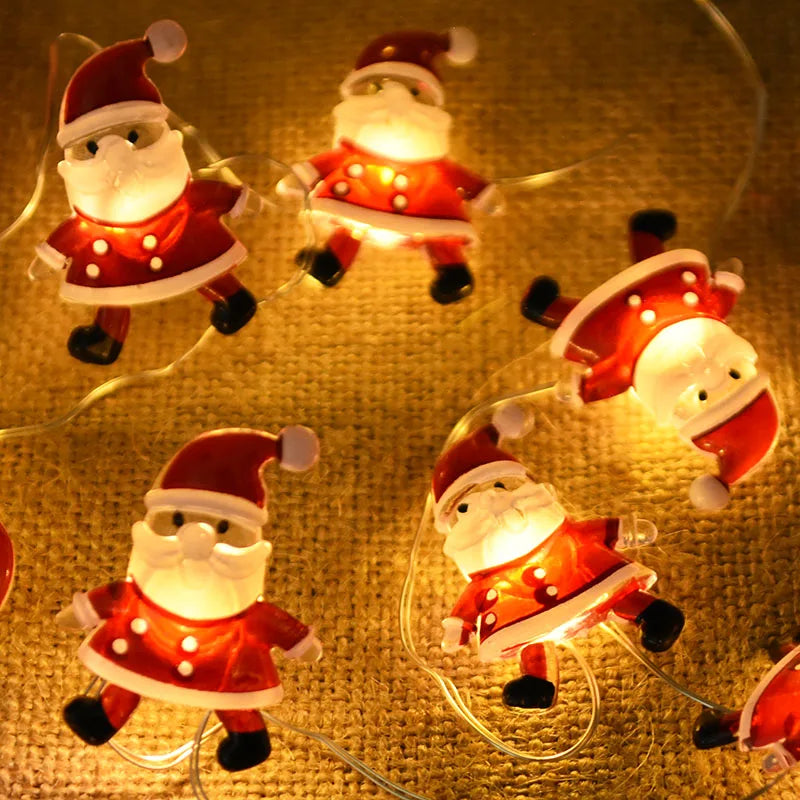 2M 20LED Santa Claus Snowflake LED Light String Christmas Decoration For Home Xmas Tree Ornament 2025 Navidad Kids Gift New Year Beauty World Shop