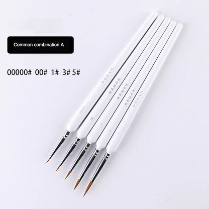 4/5/10pcs Miniature Hook Line Pen Art Painting Brushes Weasel Hair Paint Brush Gouache Watercolor Oil Paint Artists Hand Painted Beauty World Shop