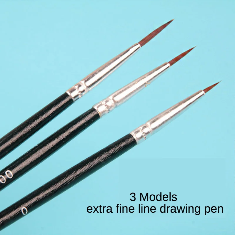 6Pcs/Set Fine Hand-painted Thin Hook Line Pen Drawing Art Pen #0 #00 #000 Paint Brush Art Supplies Nylon Hair Brush Painting Pen Beauty World Shop