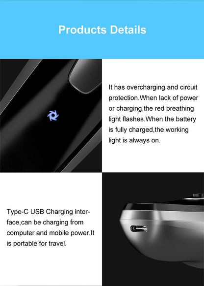 ENCHEN BlackStone Electric Shaver Razor Men Type-C Rechargeable Shaving Beard Machine Intelligent Control Travel Lock 100% New