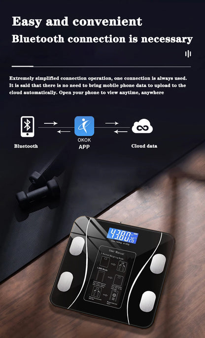Body Fat Scale Smart Wireless Digital Bathroom Weight Scale Body Composition Analyzer With Smartphone App Bluetooth-compatible Beauty World Shop