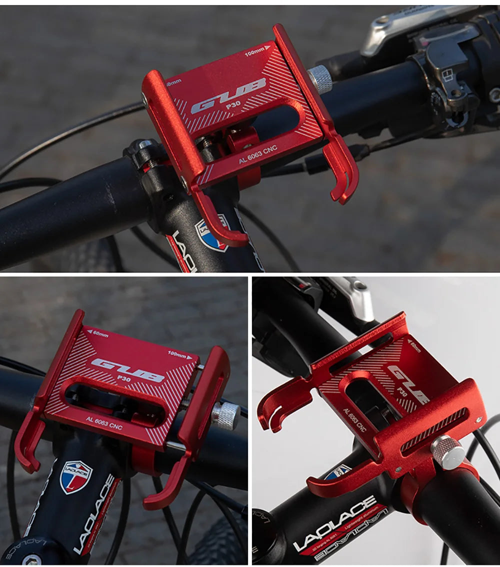 GUB Aluminum Bicycle Phone Holder Metal Bike Cell Mobile iPhone Stand for Motorcycle Scooter Handlebar Bike Headsets Stem Mount Beauty World Shop