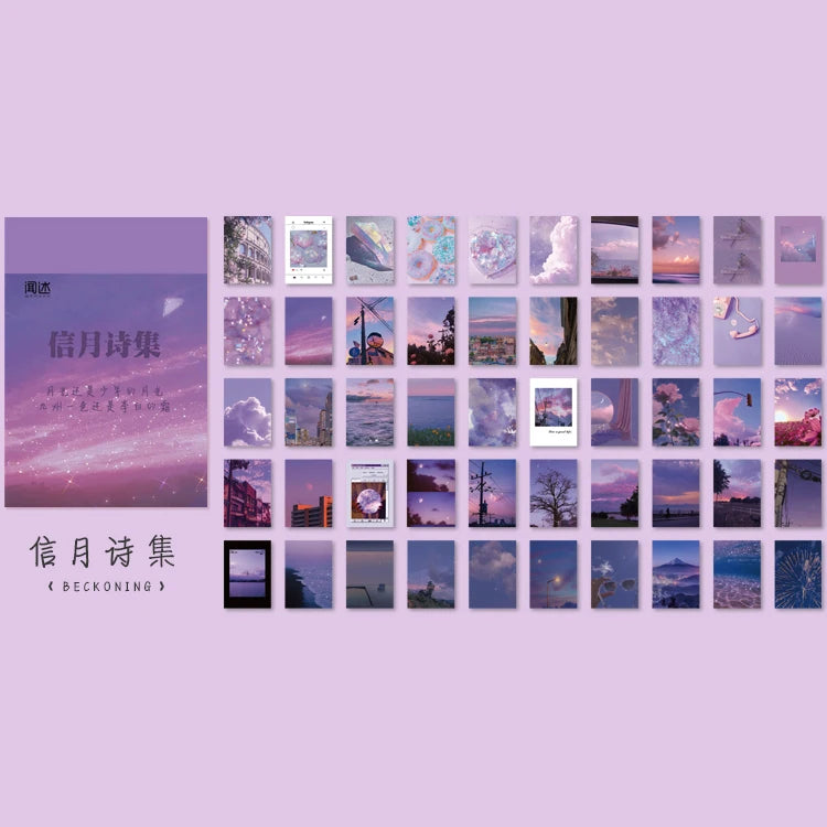 Yoofun 50 Sheets Natural Scenery&Art Paintings Stationery Stickers Book Aesthetic Landscape Cute Scrapbooking Planner Journaling Beauty World Shop
