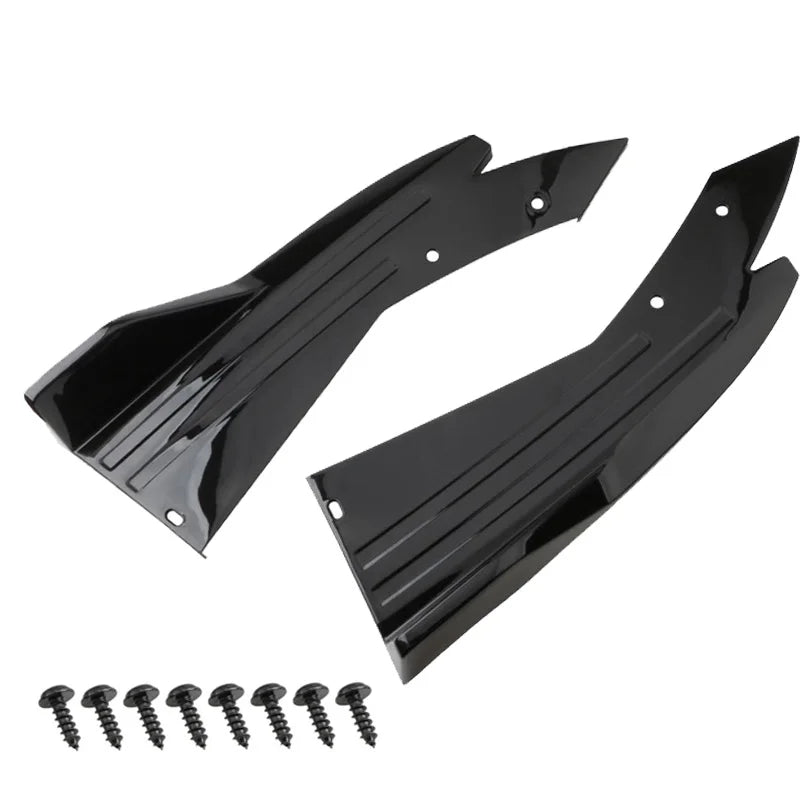 Pair Universal Car Rear Bumper Spoiler Lip Carbon Fiber Wing Trim Protection Anti-crash Diffuser Side Skirt Wrap Angle Splitter Beauty World Shop