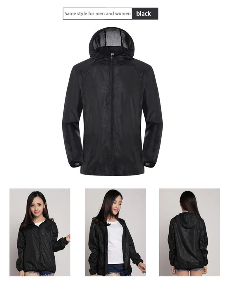 LNGXO Hiking Waterproof Jacket Women Men Camping Running Sun-Protective Windbreaker Quick Dry Outdoor Sport Rain Coat Unisex Beauty World Shop