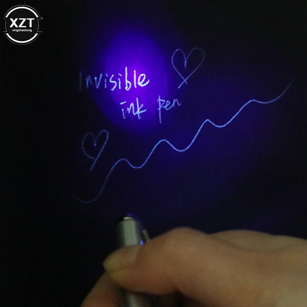 Invisible Ink Pen With Uv Light Hidden Handwriting Novelty Ballpoint Pens Office School Supplies Magic Secret Ballpoint pen Beauty World Shop