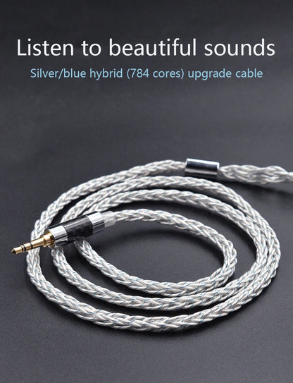 KZ 8 Core Silver Blue Hybrid 784 cores Silver plated Upgrade Cable Earphones Cable For KZ ZS10 PRO ZSN PRO ZSX DQ6 ZAX ASX ASF